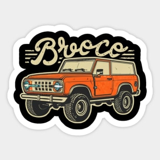 1987-1991 Ford Bronco w/Tires retro vintage Sticker